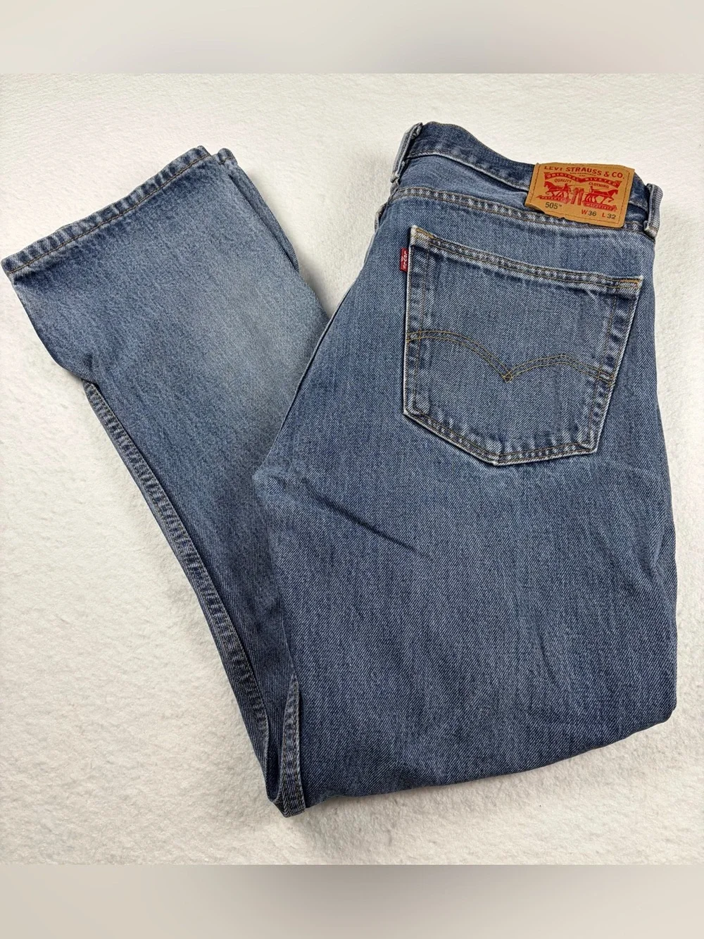Levi's 505 Straight Leg Men's Jeans in Light Blue Denim